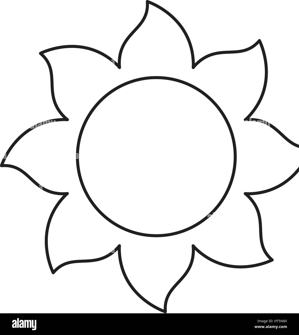 Abbildung Blume mit Spitzen Blütenblättern Symbol Stock Vektor