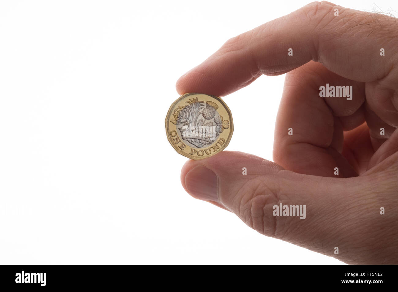 Neue Design-Pfund-Münze, das zwölf doppelseitiges Design eingeführt im Jahr 2017 Stockfoto