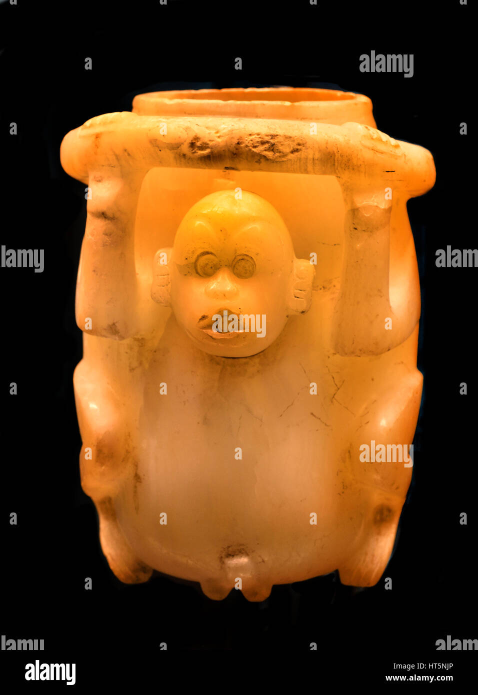 Figur aus Alabaster Mexiko San PabloTeotihuacan (Kultur) Alabaster 18,2 x 13,7 x 17,2 cm Teotihuacan Kultur 100 BC - 650 n. Chr.. Zivilisation Pre Columbian mesoamerikanischen Mexiko Mittelamerika American Stockfoto