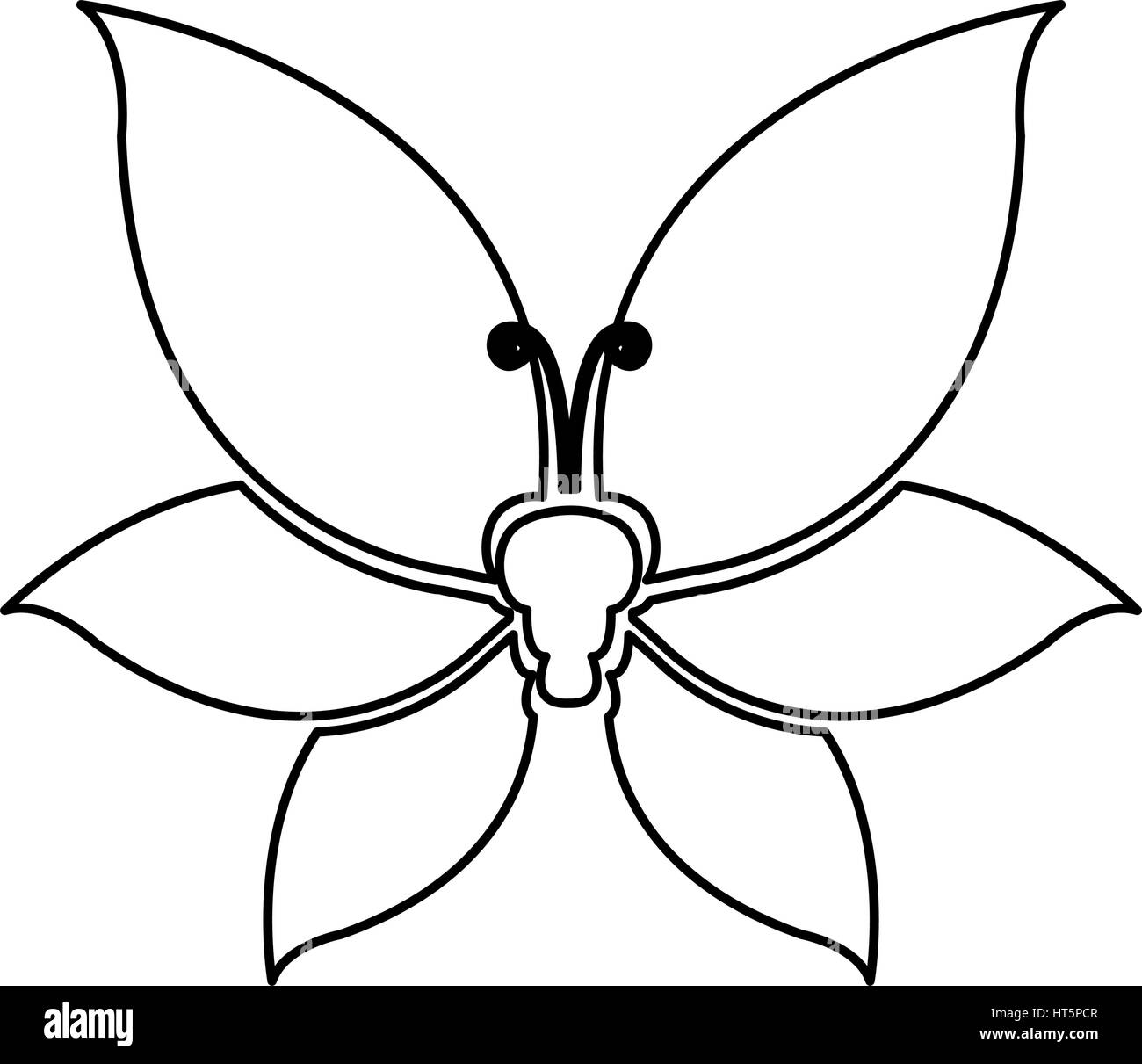 Abbildung Schmetterling mit Trikolore Flügel Symbol Stock Vektor