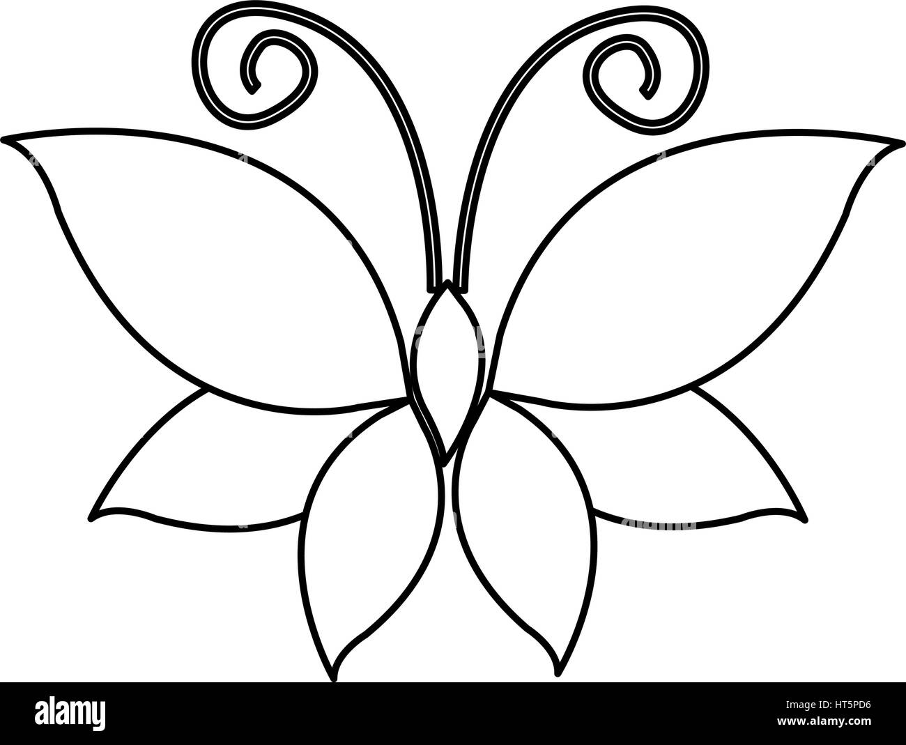 Abbildung Schmetterling mit Flügel-Symbol Stock Vektor