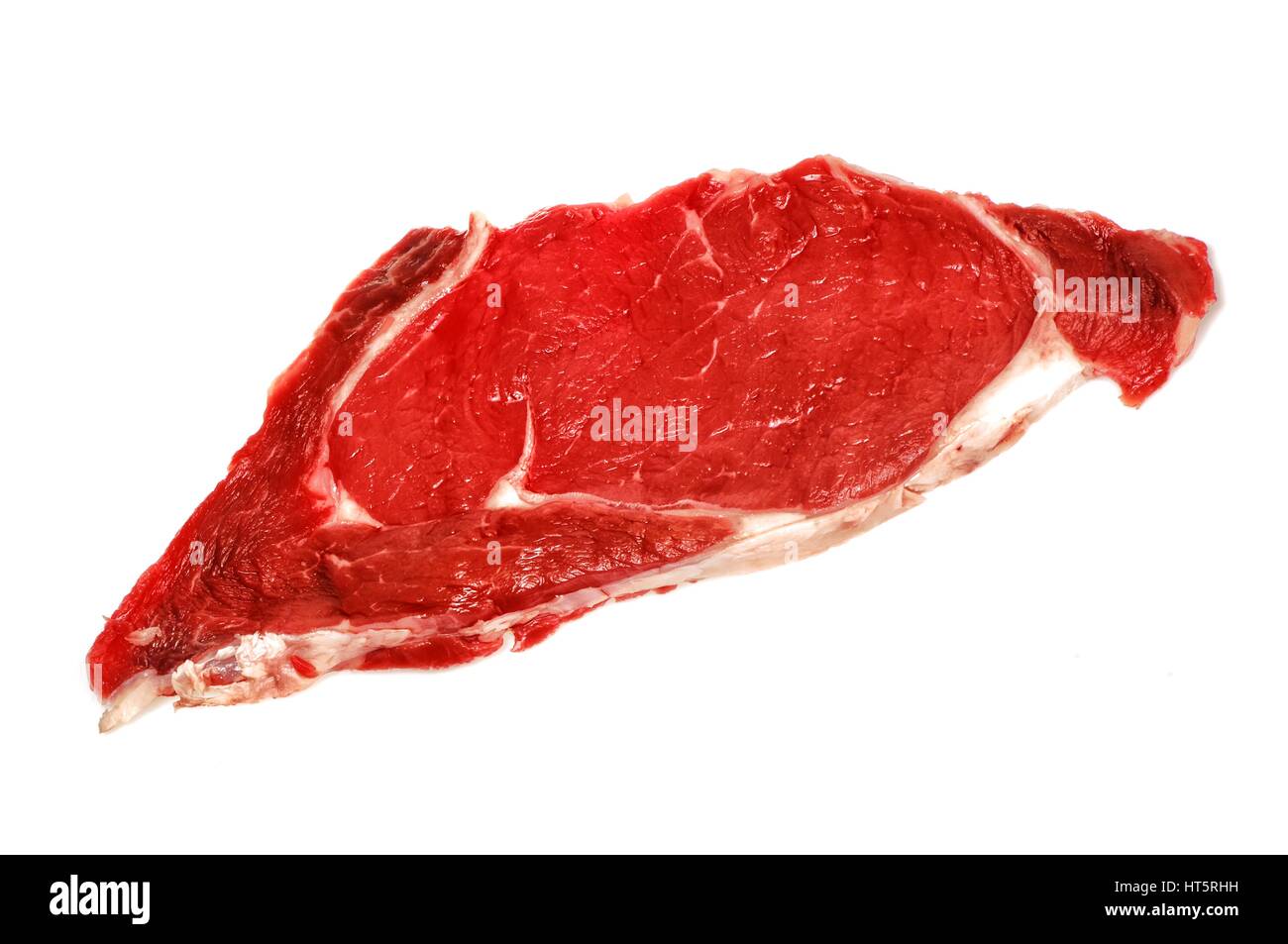 Rohes Rindfleisch Fleisch Steak isoliert auf weißem Hintergrund Stockfoto