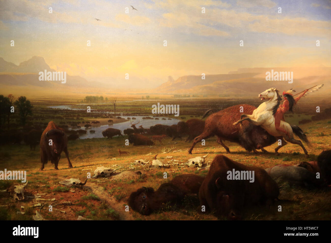 Der Letzte der Büffel von amerikanischer Maler Albert Bierstadt Anzeige in der National Gallery in Washington D.C. USA Stockfoto