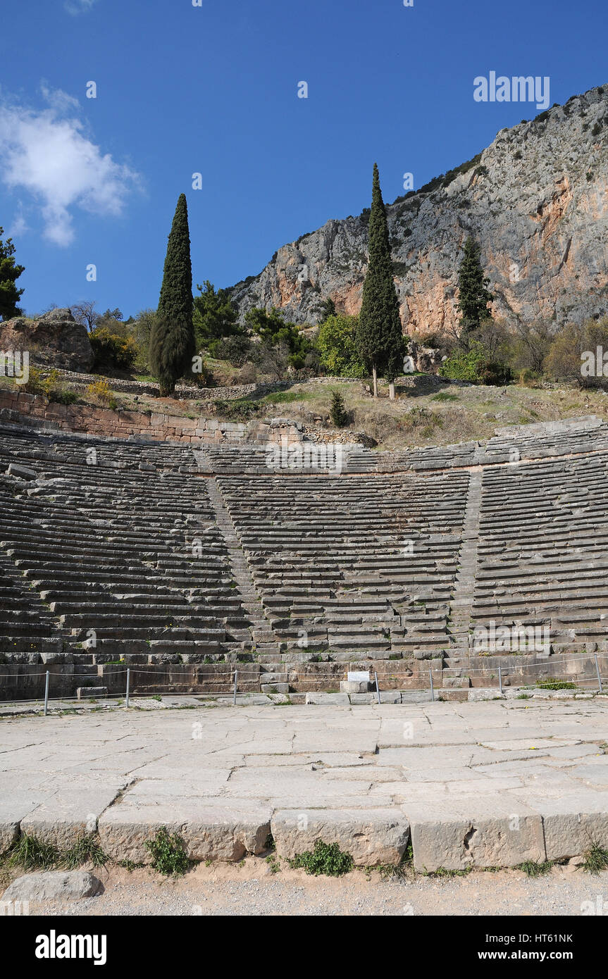 Delphi-Theater, Amphitheater alte Ruinen Stockfotografie - Alamy