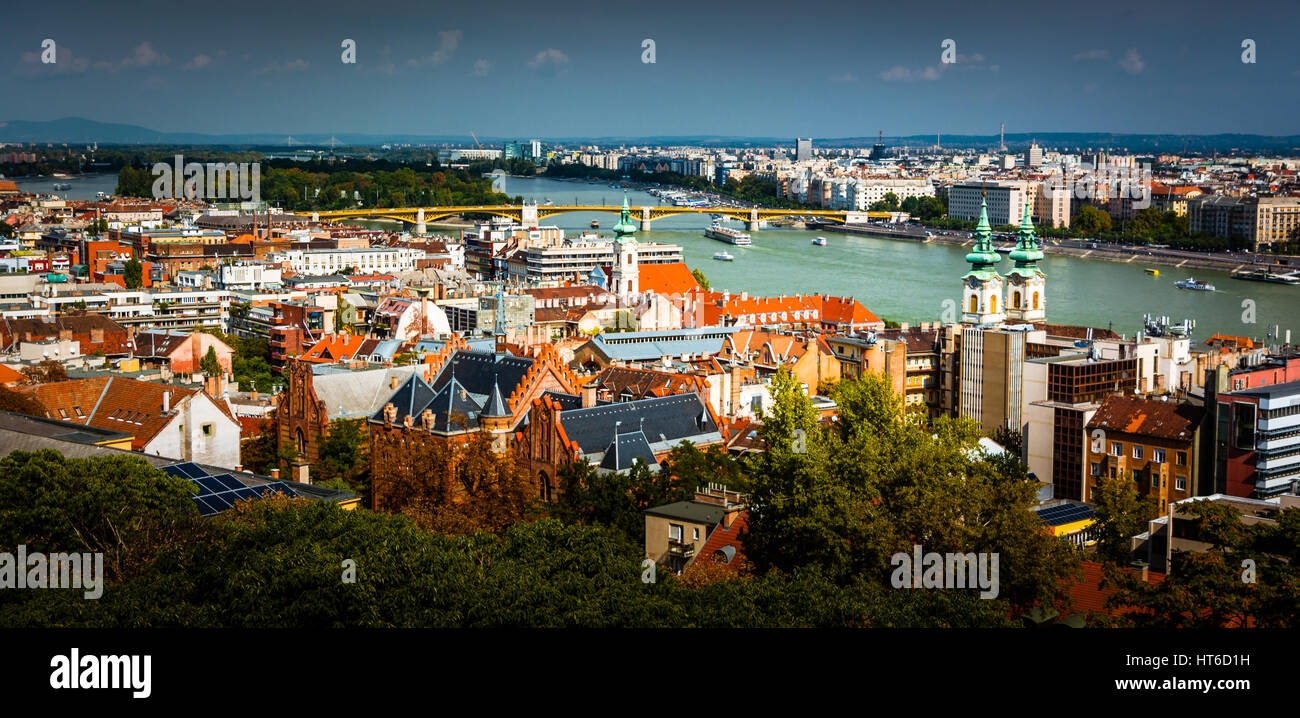 Schöner Panoramablick auf Budapest Ungarn Stockfoto
