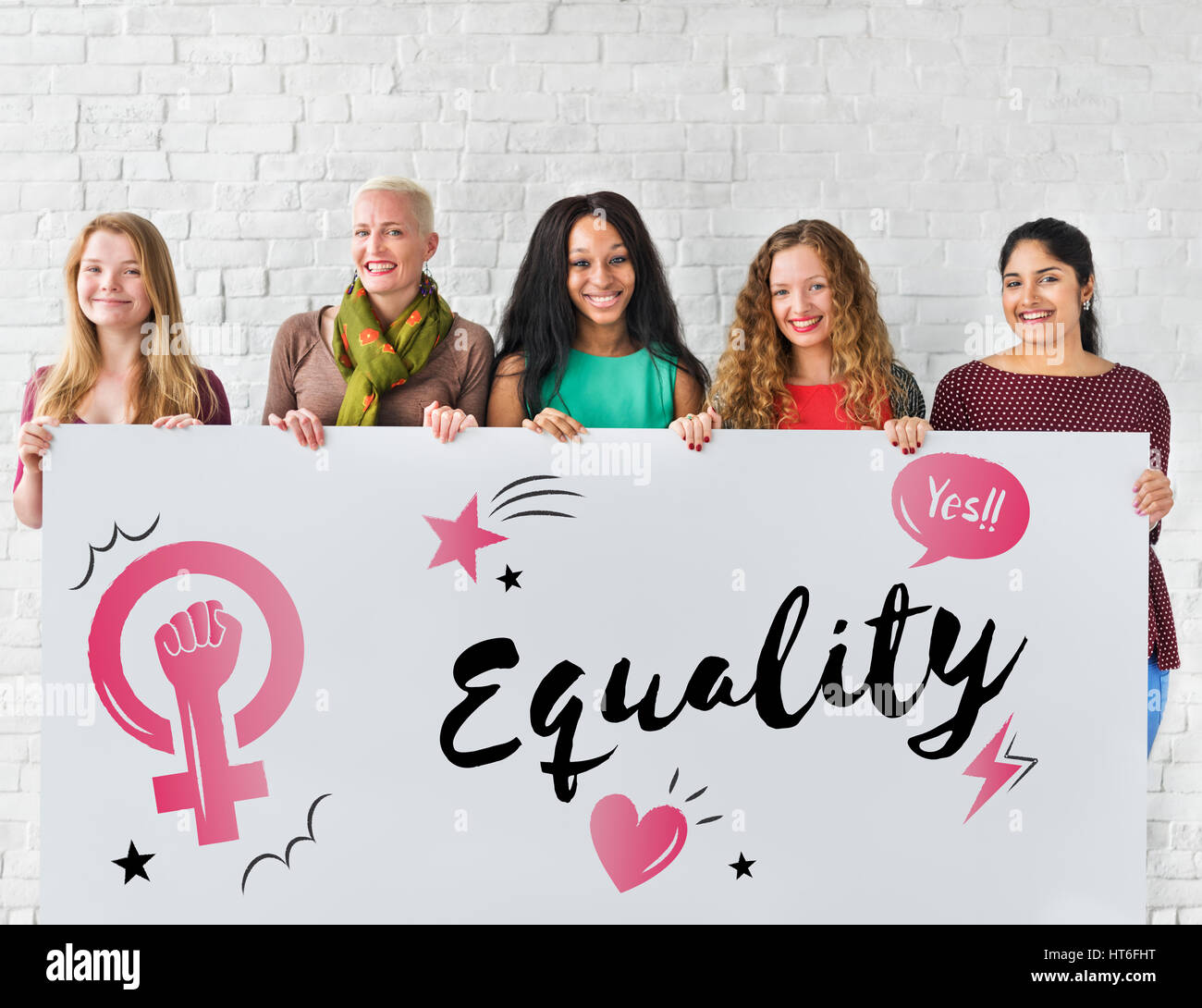 Feminismus Gleichstellung Vertrauen Frauen rechts Stockfoto