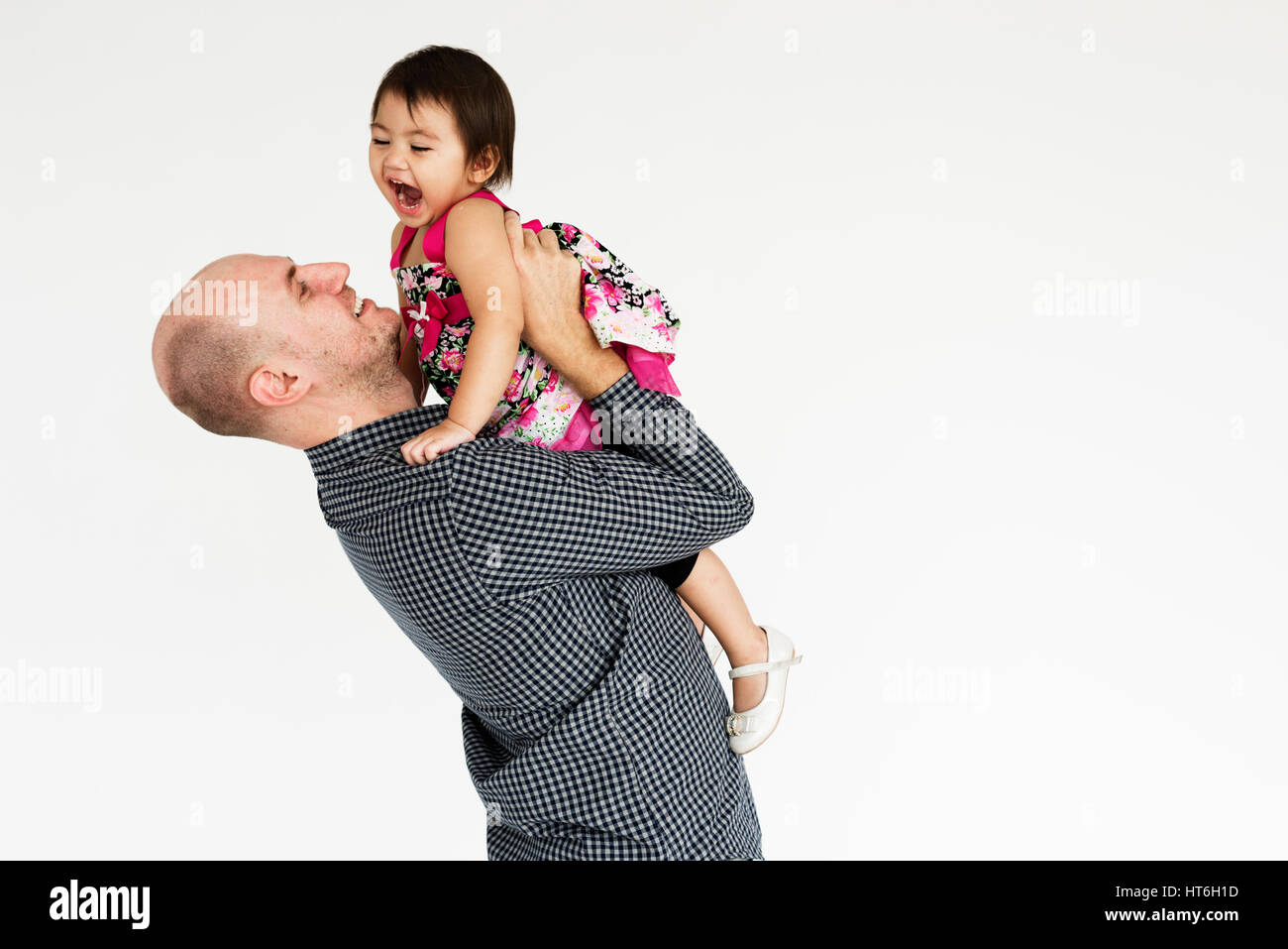 Familie Vater Tochter lächelnd Glück Liebe Konzept Stockfoto