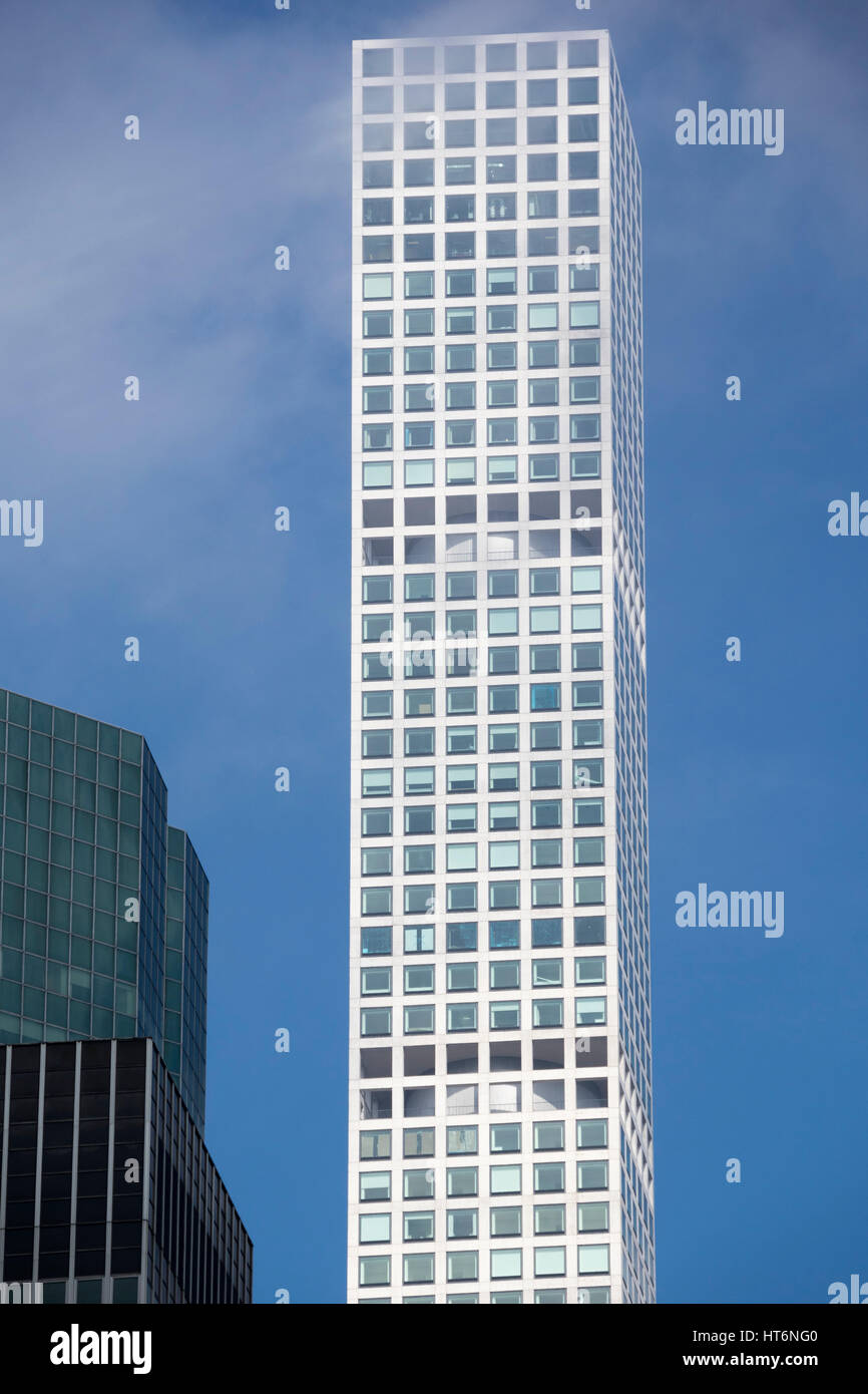 Detail der 432 Park Avenue, Wohn-Hochhaus, Manhattan, New York City Stockfoto