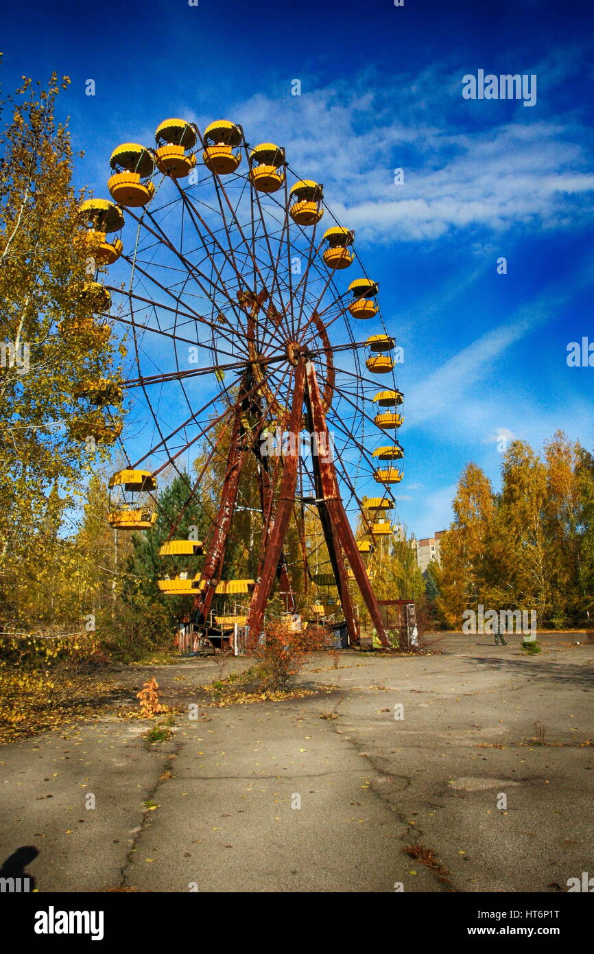 Verlassenen Vergnügungspark in der Stadt Pripjat, die Katastrophe von