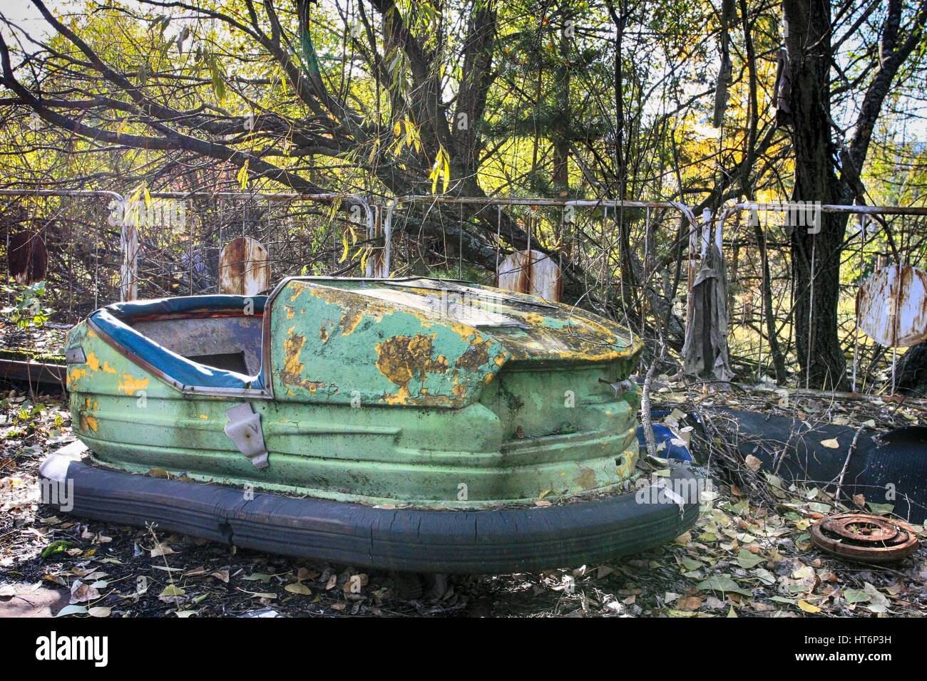 Verlassenen Vergnügungspark in der Stadt Pripjat, die Katastrophe von