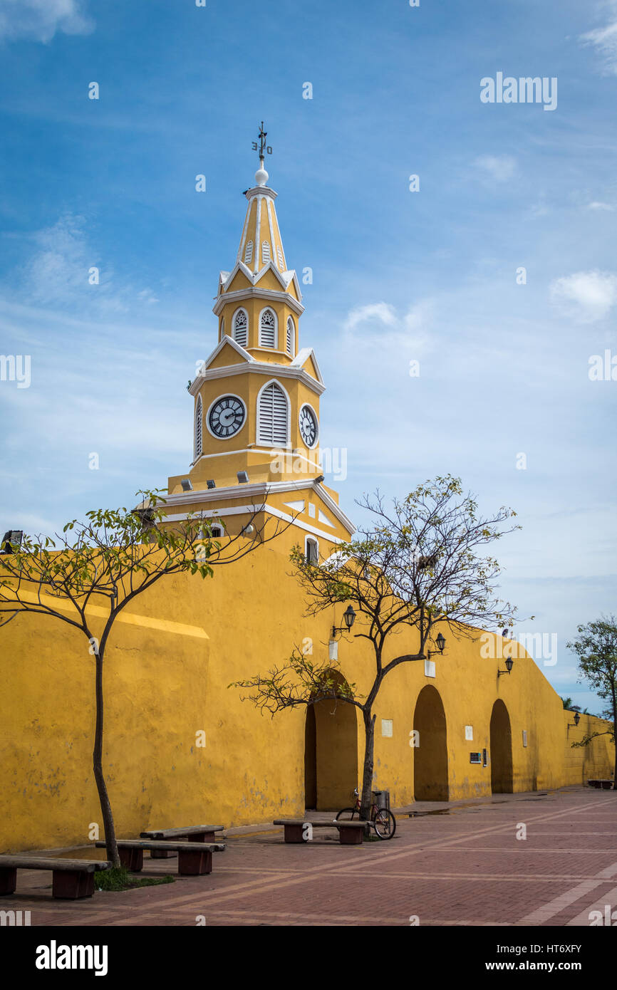 Uhrturm Tor - Cartagena de Indias, Kolumbien Stockfoto