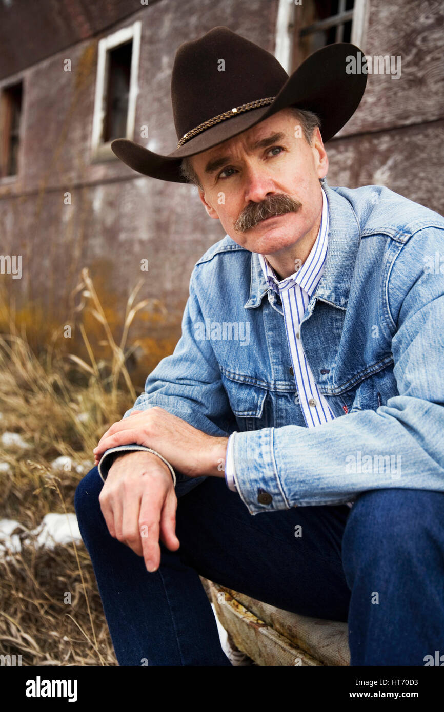 Porträt von Cowboy Calgary, alberta Stockfoto