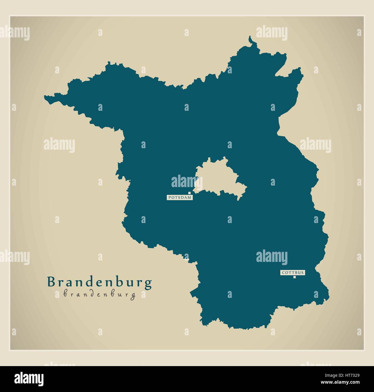 Moderne Karte - Brandenburg DE neues Design aktualisiert Abbildung Stock Vektor