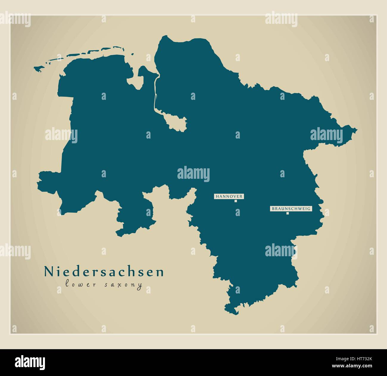 Moderne Karte - Niedersachsen DE neues Design aktualisiert Abbildung Stock Vektor