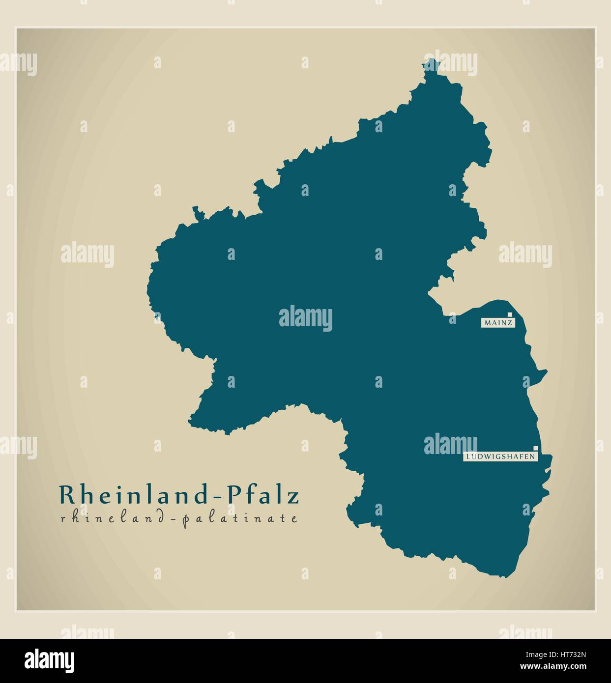 Moderne Landkarte - Rheinland-Pfalz DE neues Design aktualisiert Abbildung Stock Vektor