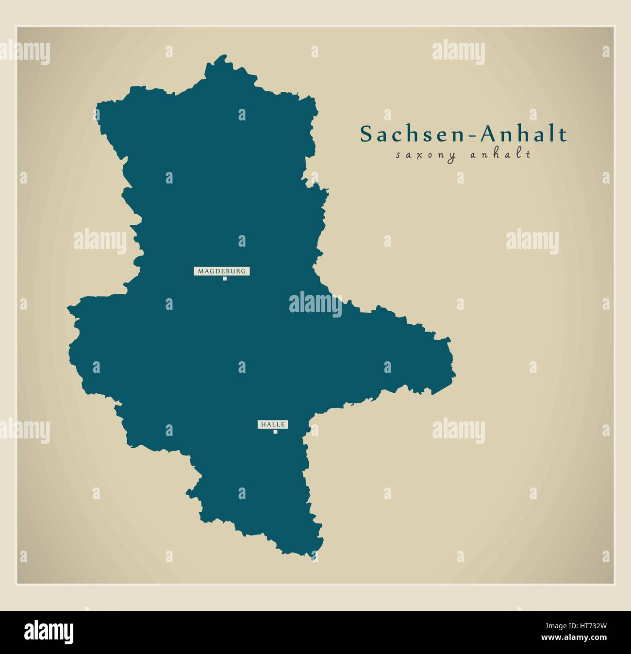 Moderne Landkarte - Sachsen-Anhalt DE neues Design aktualisiert Abbildung Stock Vektor