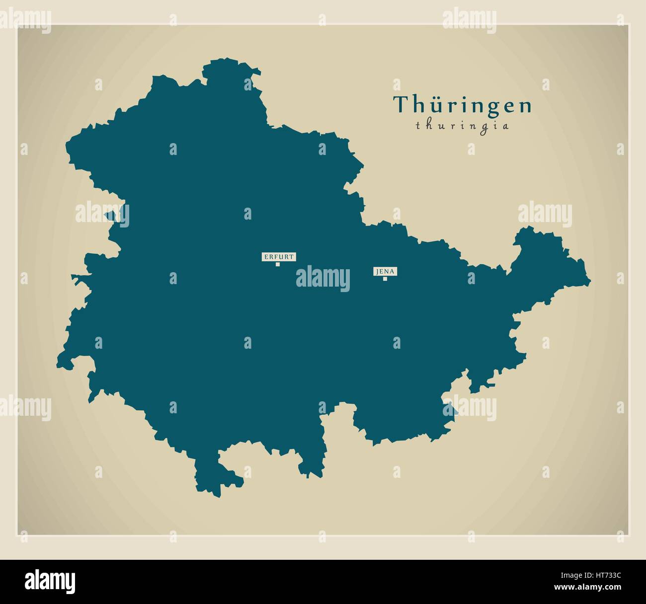 Moderne Karte - Thüringen DE neues Design aktualisiert Abbildung Stock Vektor