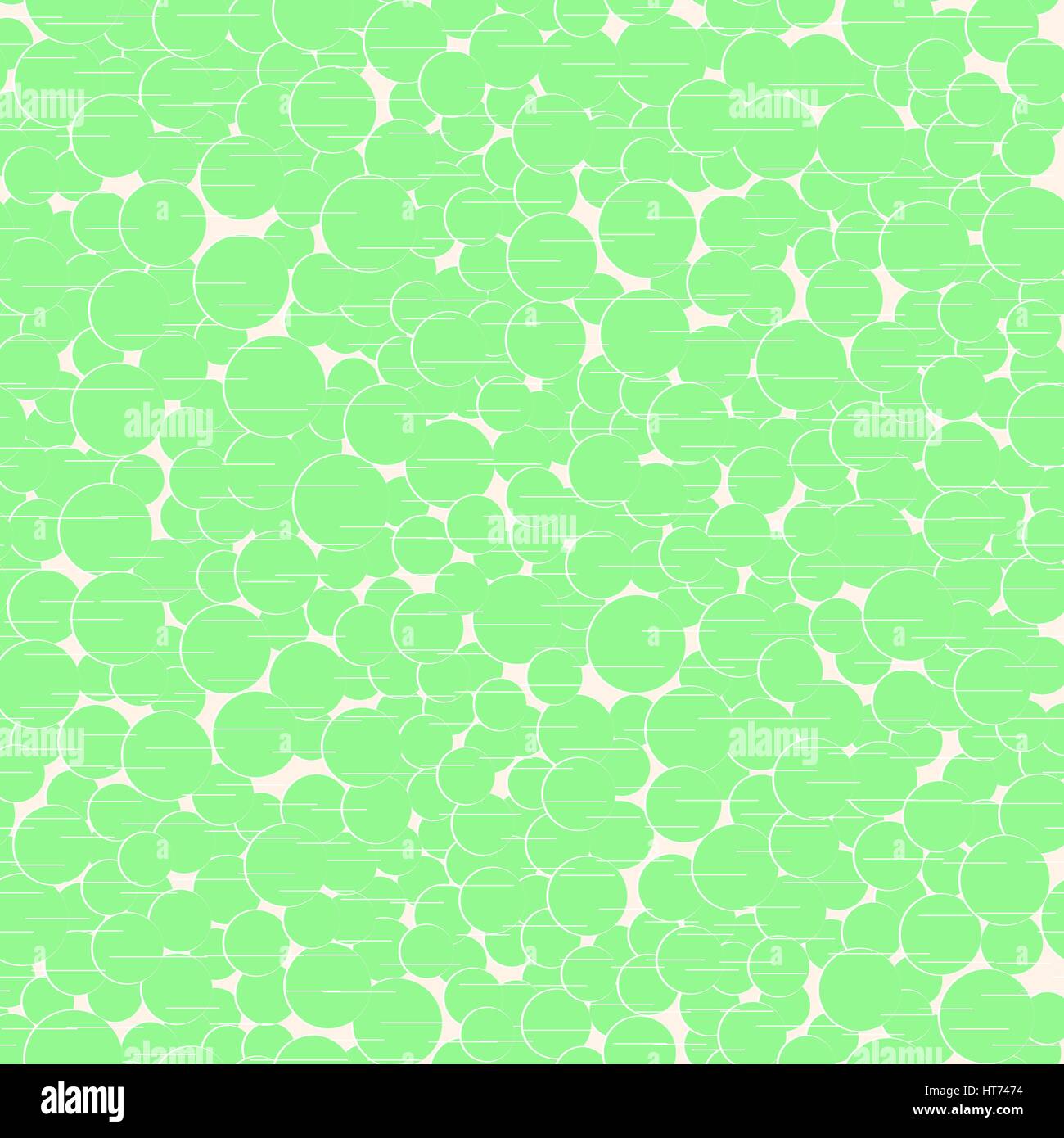 Grüne Kreise mit kurzen Linien abstrakt Musterdesign. Vektor-Illustration. Dekorative Scrapbook Vorlage. Stock Vektor