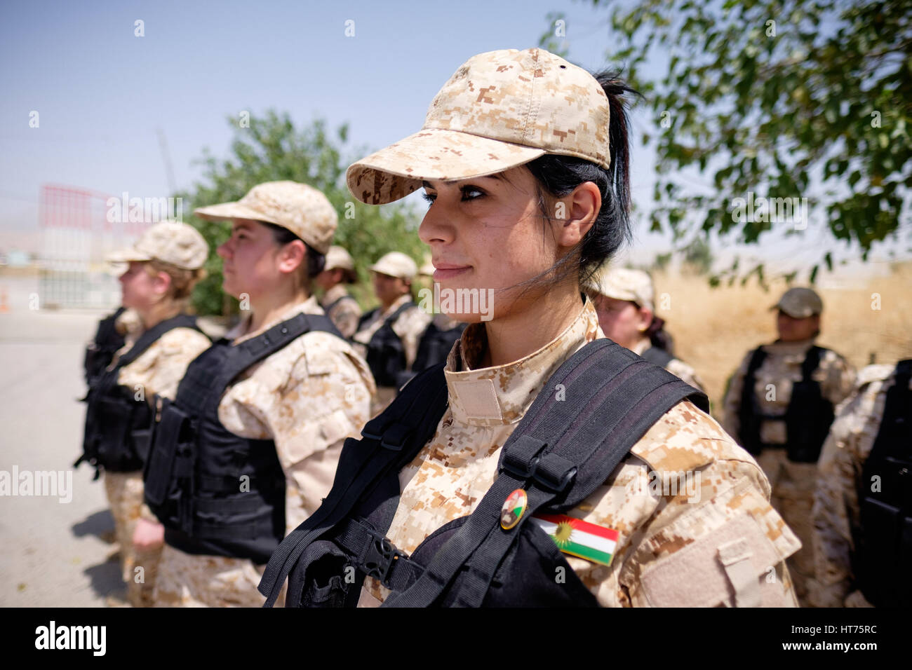 Kurdische Frauen des zweiten Bataillons, 6. Brigade, eine weibliche Einheit Der peshmerga. sulaymaniyah, Irak Stockfoto