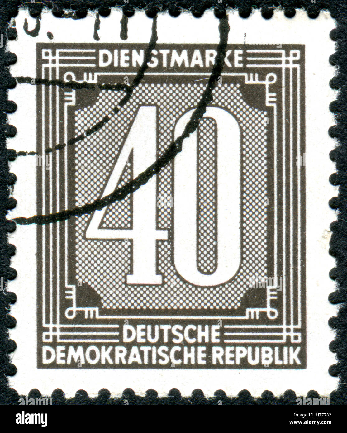 Deutschland - ca. 1954: Eine Briefmarke gedruckt in Deutschland (DDR), zeigt den Nennwert, ca. 1954 Stockfoto