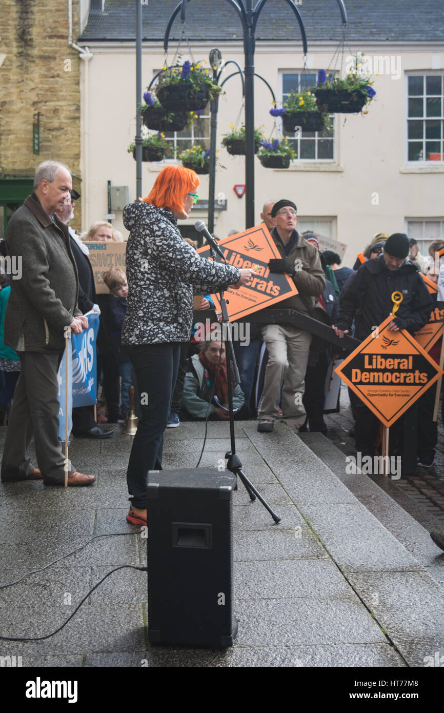 NHS Proteste, Truro Stockfoto