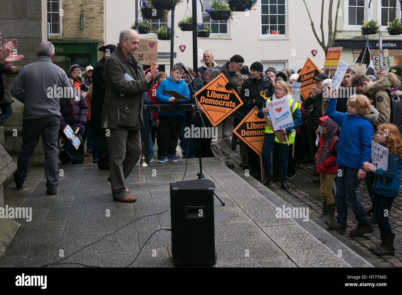 NHS Proteste, Truro Stockfoto