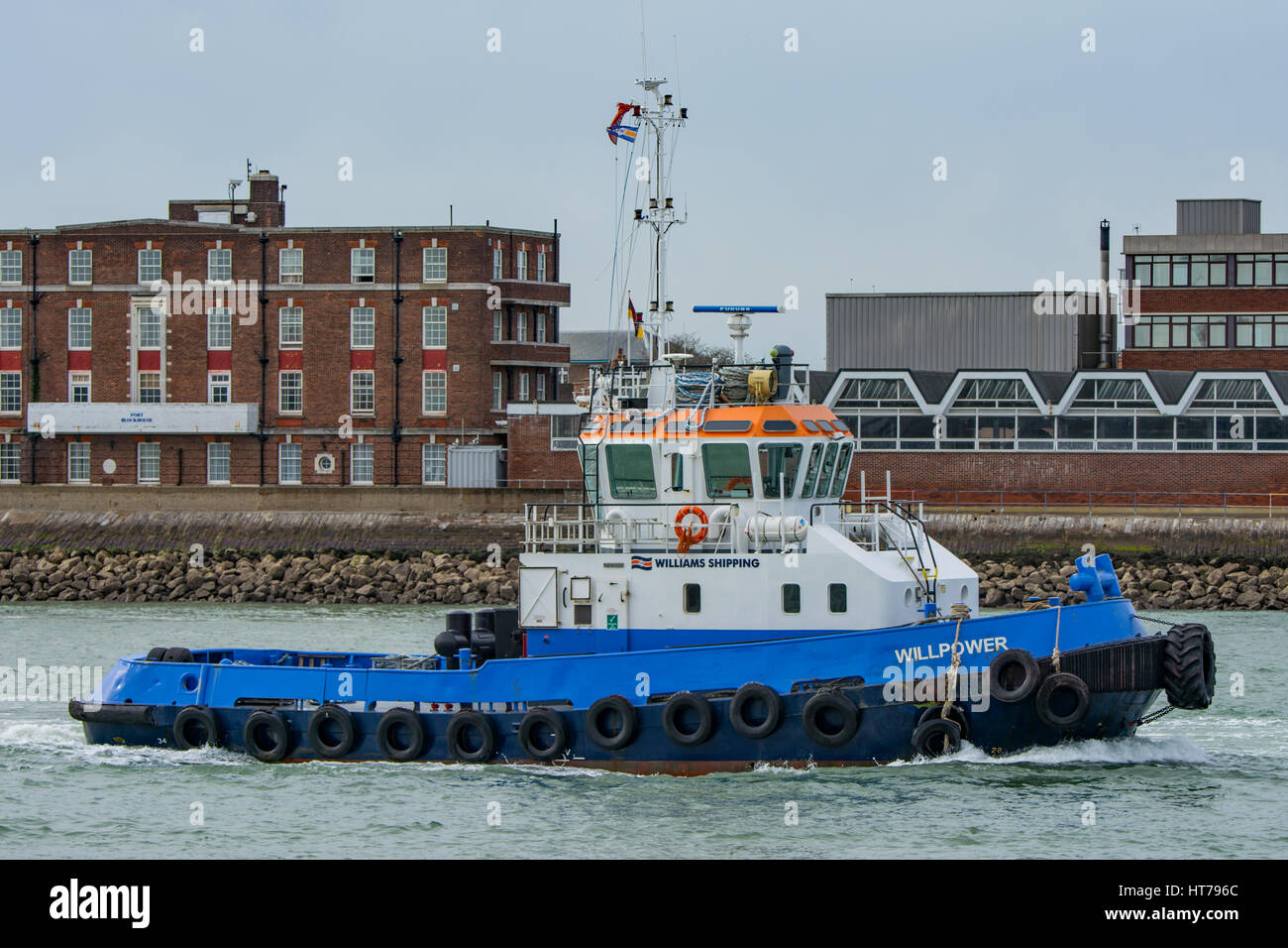 Der Schlepper, Willenskraft in Portsmouth Harbour. Stockfoto