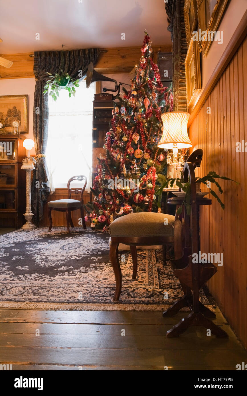 Wohnzimmer mit Weihnachtsbaum in einem 1904 Altes Haus im Wohnzimmer mit Weihnachtsbaum in einem 1904 Altes Haus im