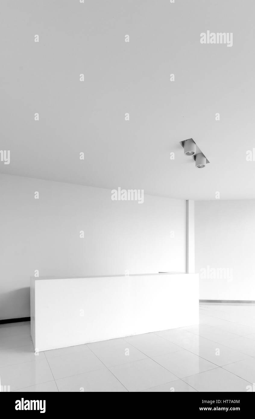 Büroeinrichtung-Eingangsbereich mit Rezeption Theke Stockfoto
