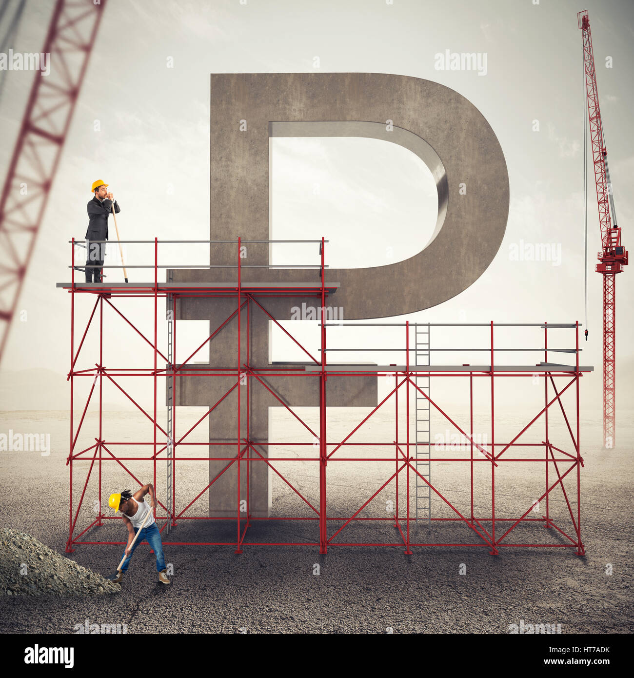 Stärken Sie Rubels Wirtschaft. 3D Rendering Stockfoto