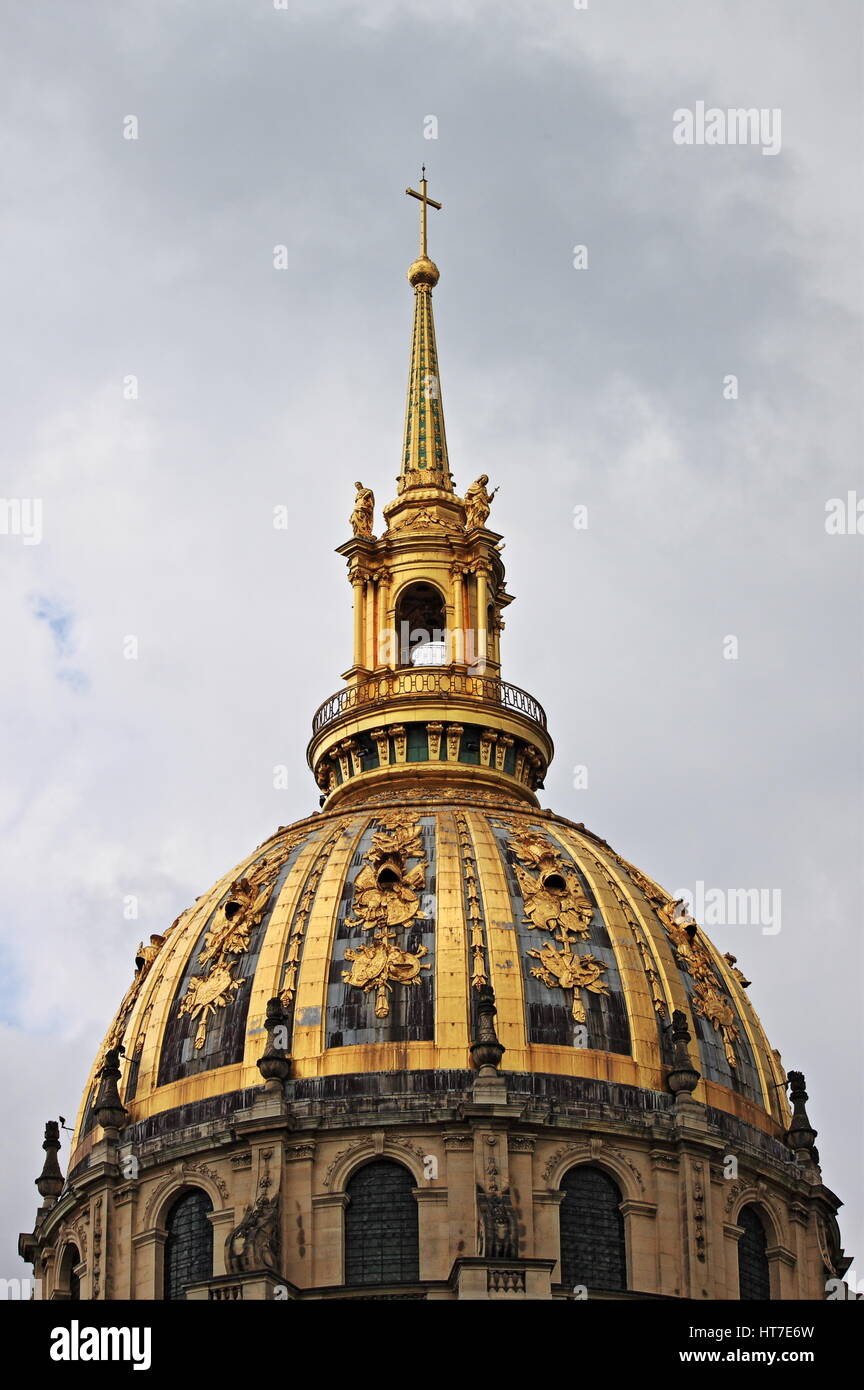 Kuppel des Doms von Les Invalides in Paris, Frankreich Stockfoto