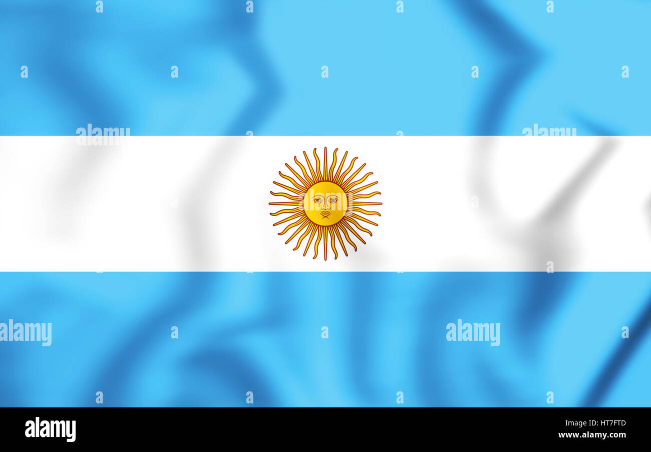 3D Flagge der Argentinien. 3D Illustration. Stockfoto