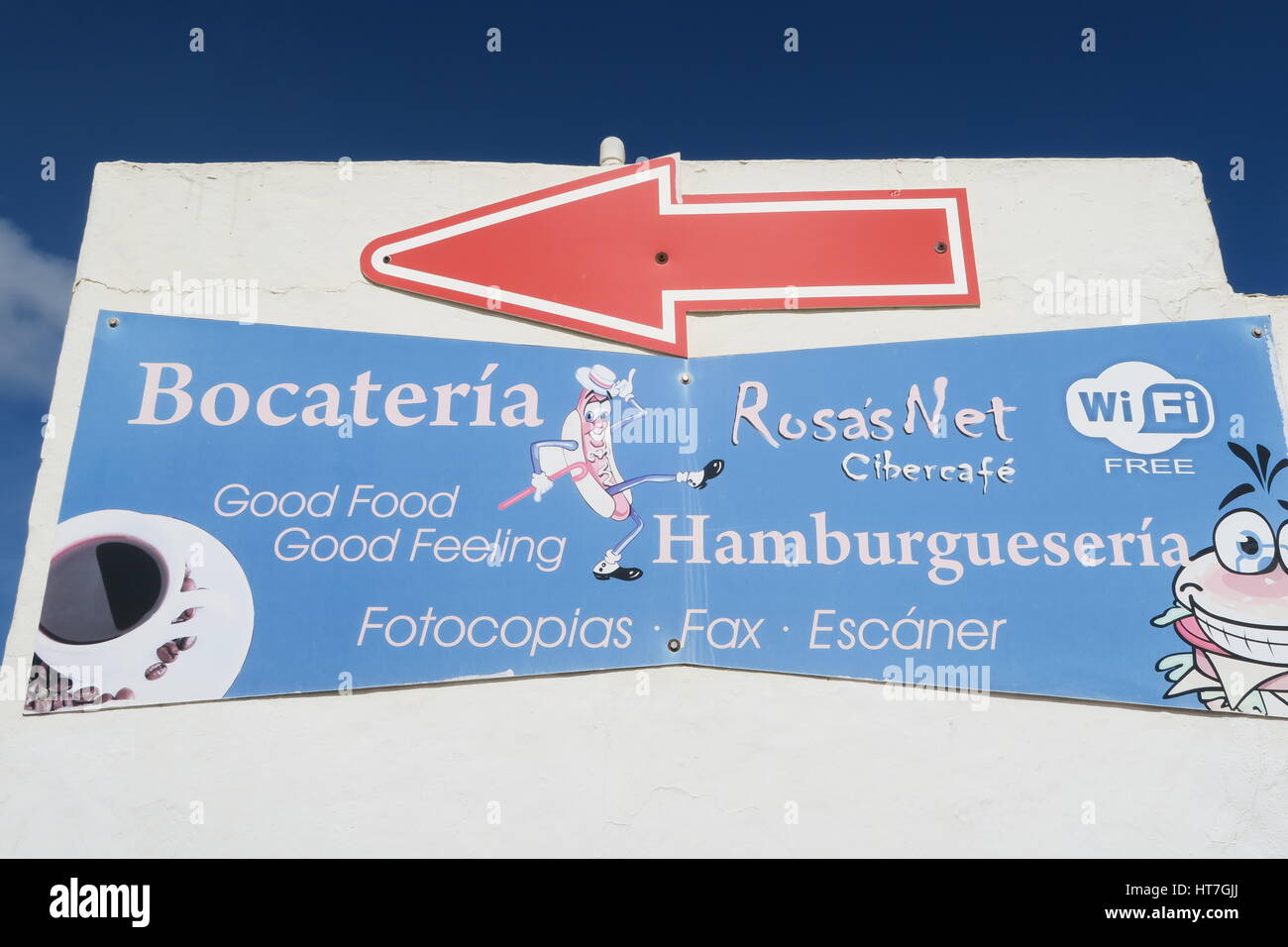 Sandwich-Bar auf La Graciosa Stockfoto