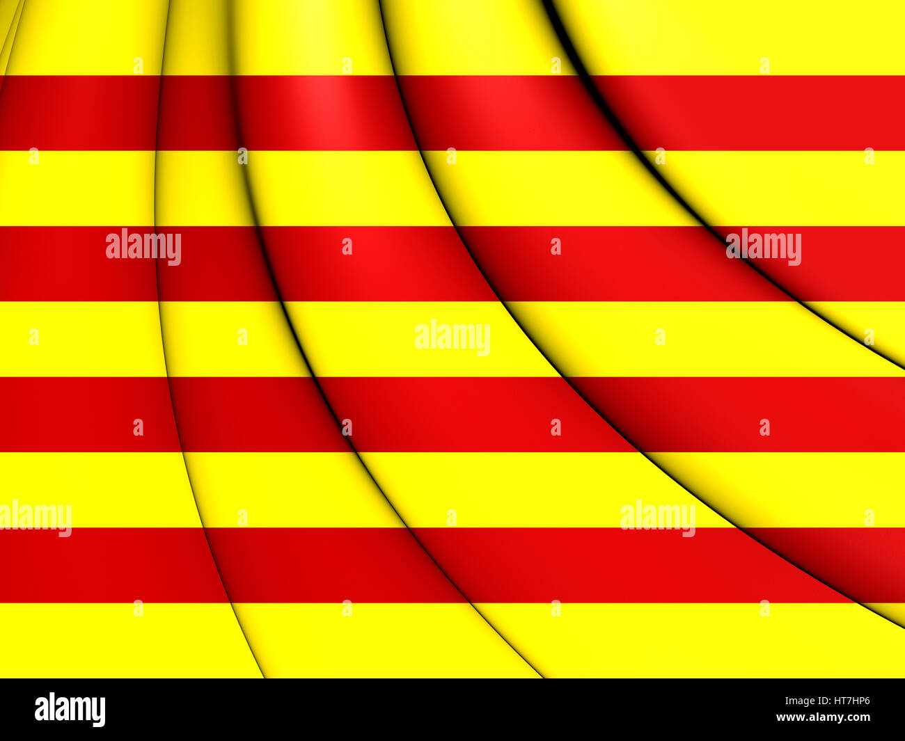 3D Flagge Kataloniens. 3D Illustration. Stockfoto