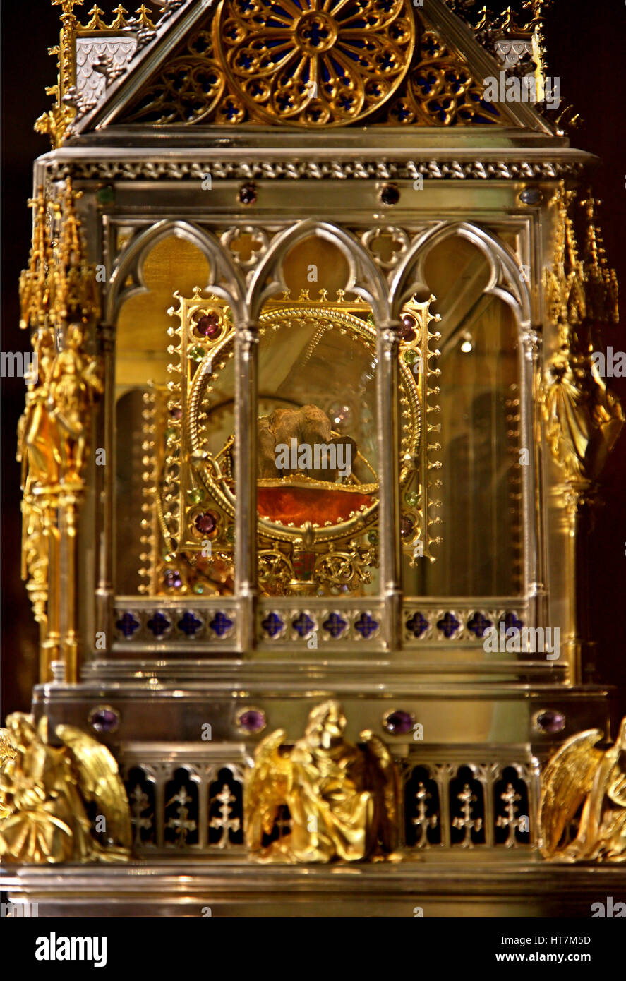 Die Heilige Rechte Hand St. Stephan, in der Kapelle der Basilika von St. Stephan, Budapest, Ungarn. Stockfoto