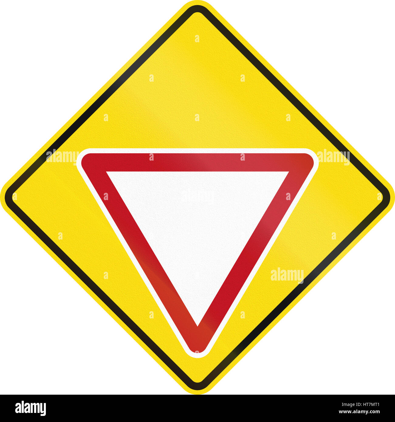 New Zealand Strassenschild Pw 2 Vorfahrt Zeichen Voraus Stockfotografie Alamy