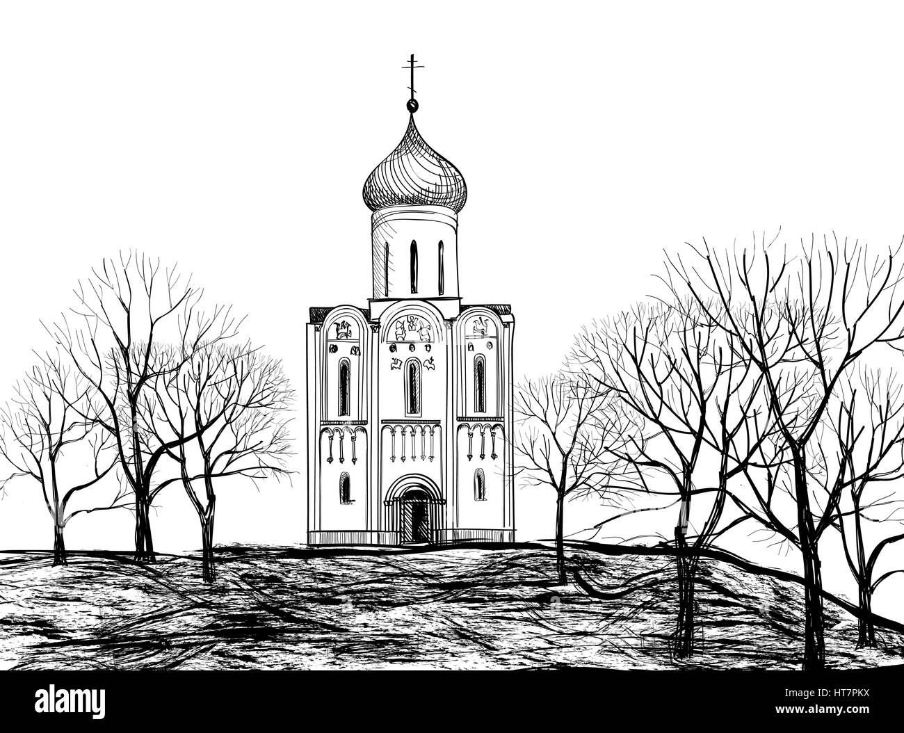 Alte russische Stadt Landschaft. kolomna Kreml Stadtbild. Touristische anzeigen Stock Vektor