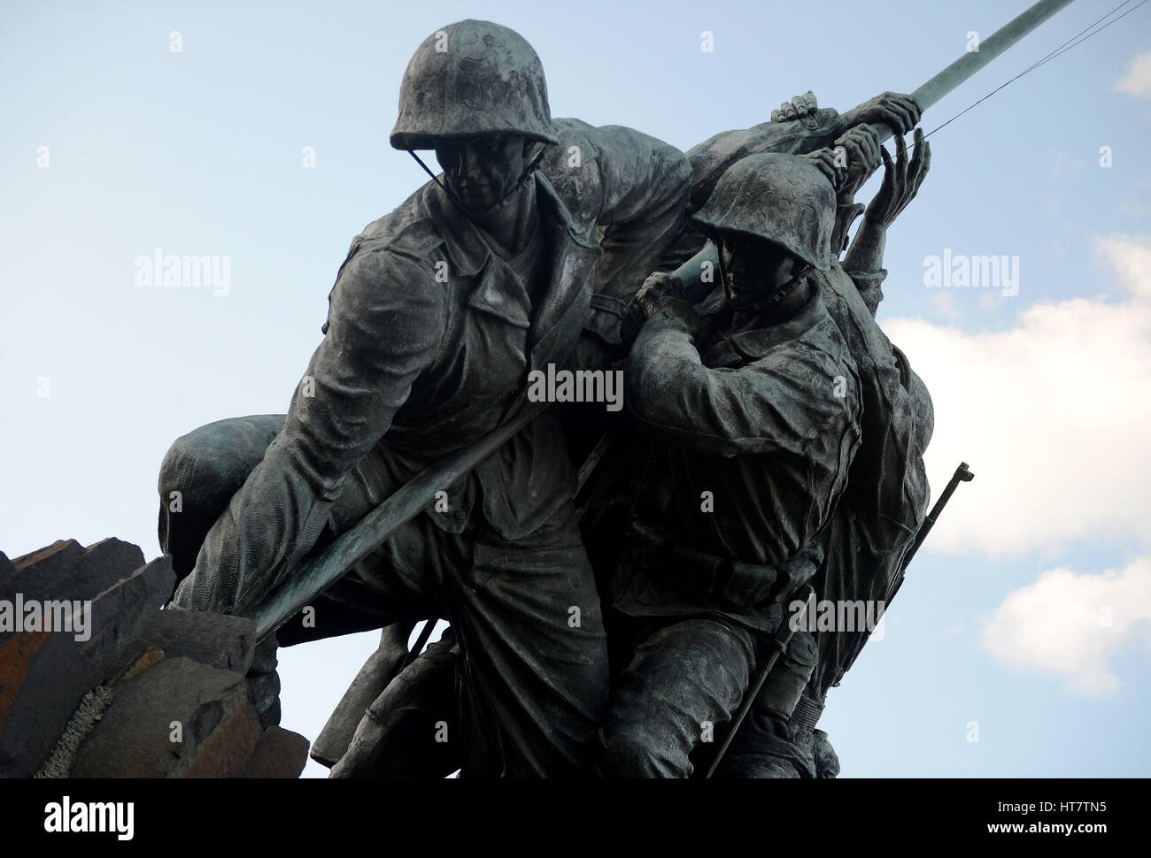 Washington, DC, USA. 2. März 2017. 20170302: einen detaillierten Überblick über die Marine Flag Raisers in The United States Marine Corps War Memorial, (auch bekannt als die Iwo Jima Memorial) in Arlington, VA. Credit: Chuck Myers/ZUMA Draht/Alamy Live News Stockfoto