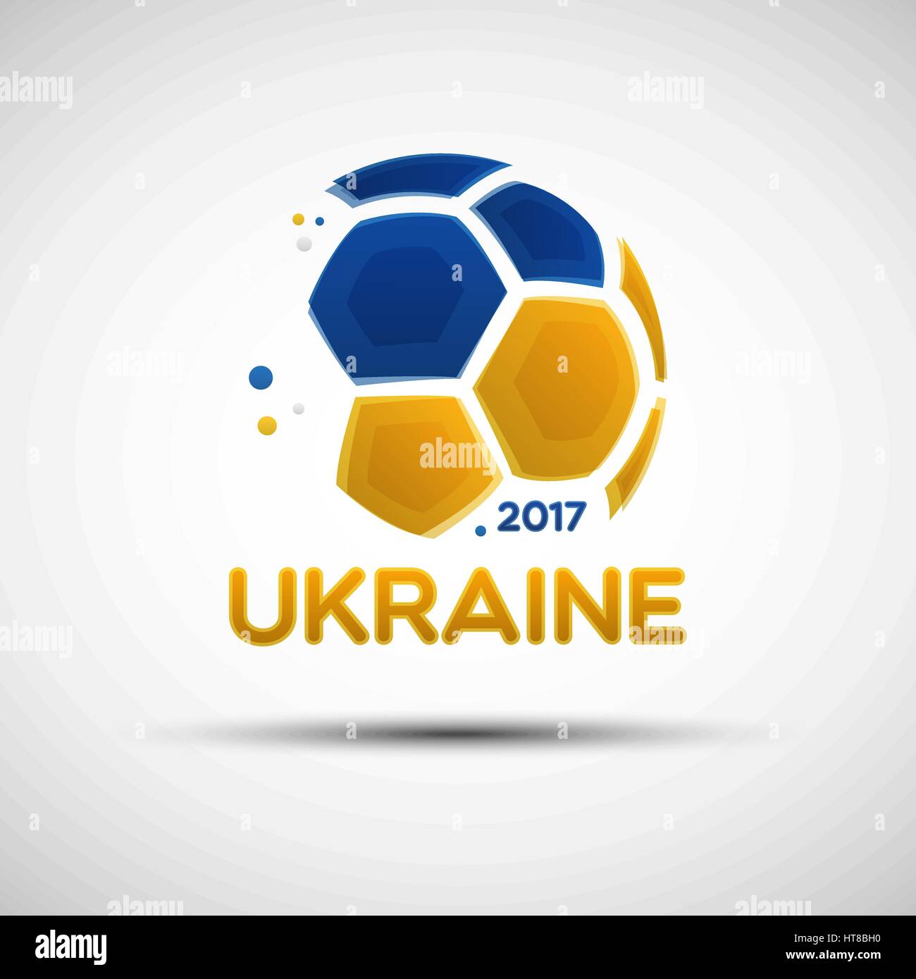 Fußball-Meisterschaft-Banner. Flagge der Ukraine. Vektor-Illustration von abstrakten Fußball mit ukrainischen Nationalflagge Farben für Ihr design Stock Vektor