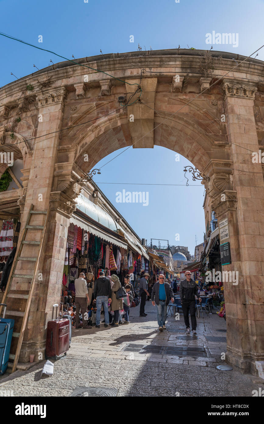 Altstadt Jerusalem Israel, Tore zu christlichen Viertel Stockfoto