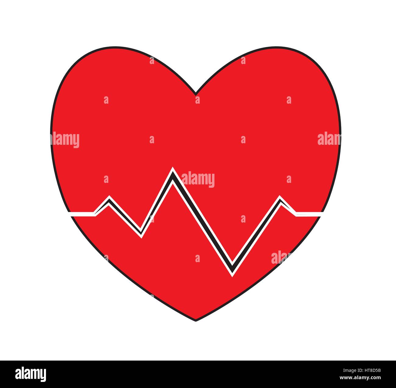 Herz-Puls, Herzschlag Symbol Vektor isoliert weißen Hintergrund. Medizinische Symbole. Stock Vektor