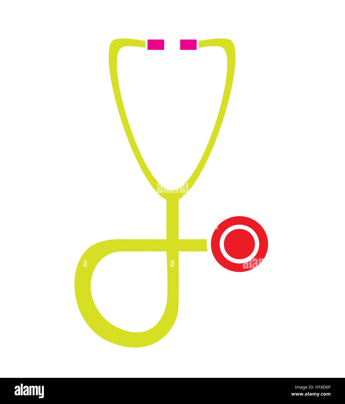 Bunte Stethoskop Symbol Vektor in weißen Hintergrund isoliert. Medizinische Symbole. Stock Vektor