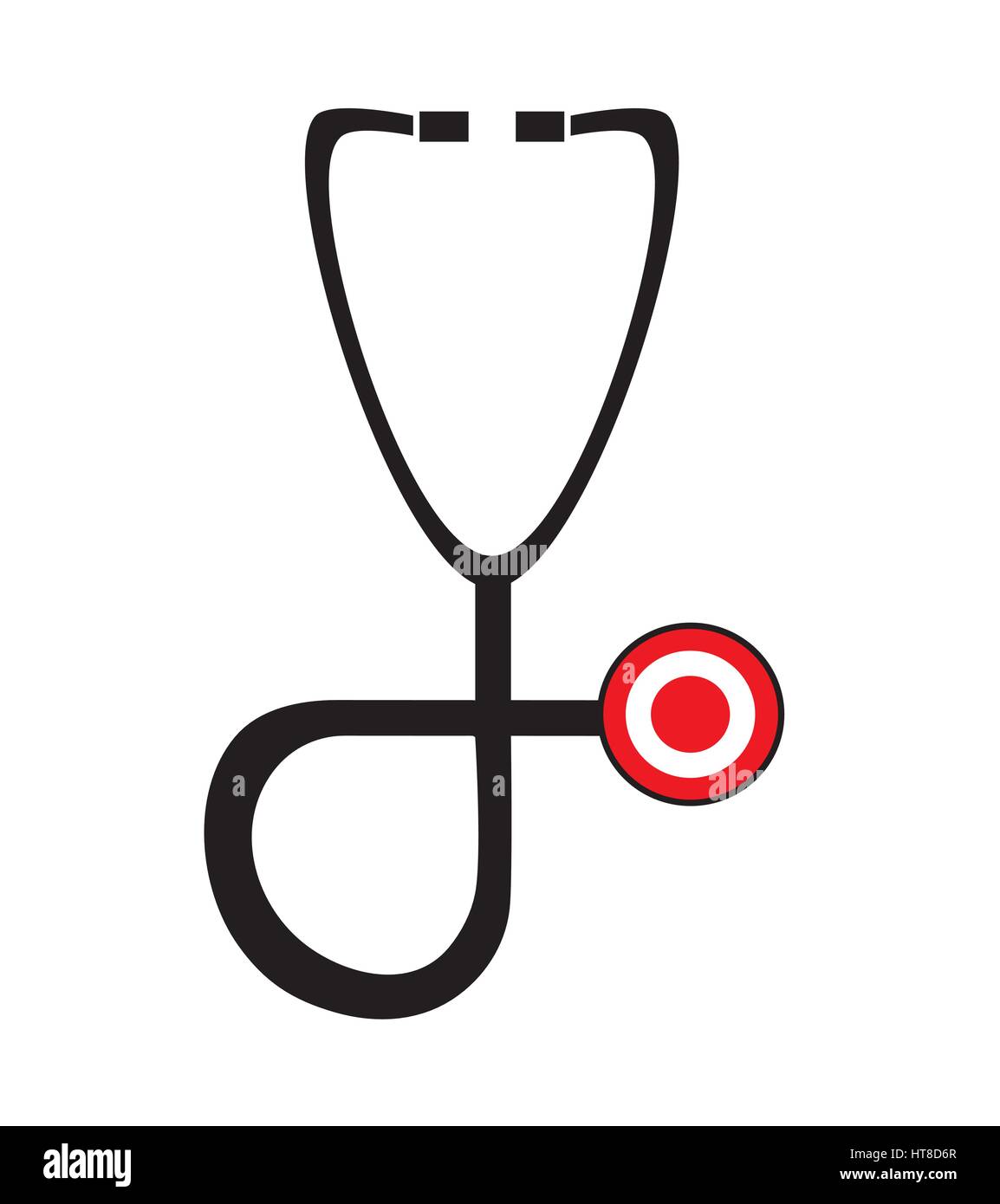 Stethoskop Symbol Vektor in weißen Hintergrund isoliert. Medizinische Symbole. Stock Vektor