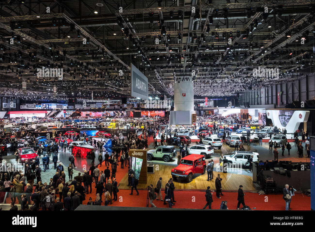 Ansicht der Ausstellungshalle in Genf International Motor Show 2017 Stockfoto