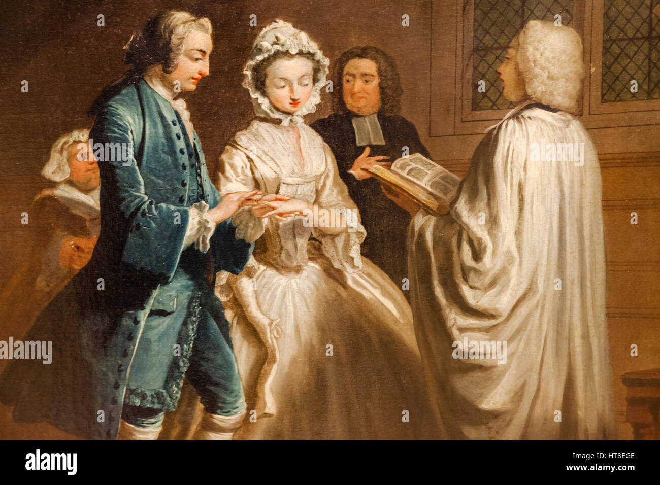 Bild mit dem Titel Pamela ist von Samuel Richardsons Pamela von Joseph Highmore Datum 1744 verheiratet. Stockfoto