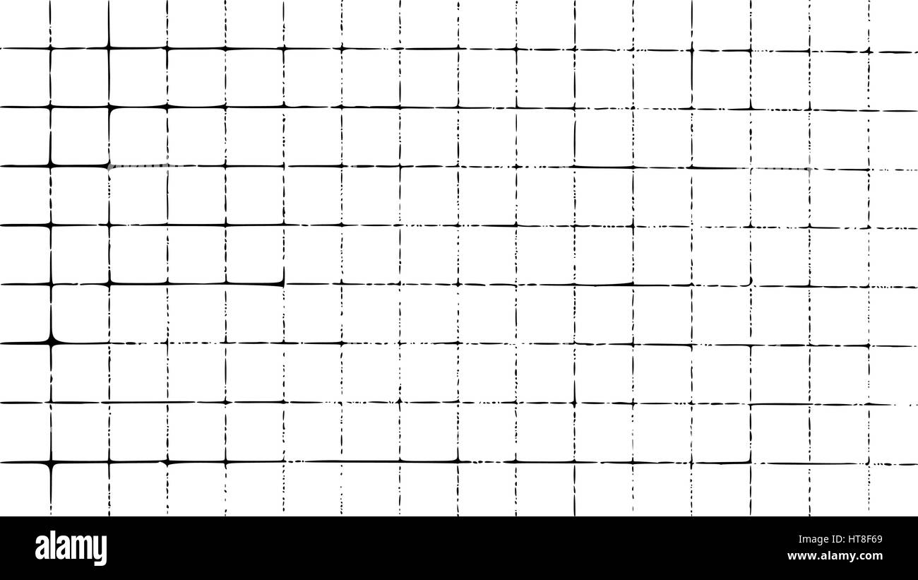 Grunge Overlay squared Notebook Papierstruktur. Vektor-Illustration von schwarzen und weißen abstrakte alte schmutzige körnig Hintergrund mit Staub und Lärm für Sie Stock Vektor