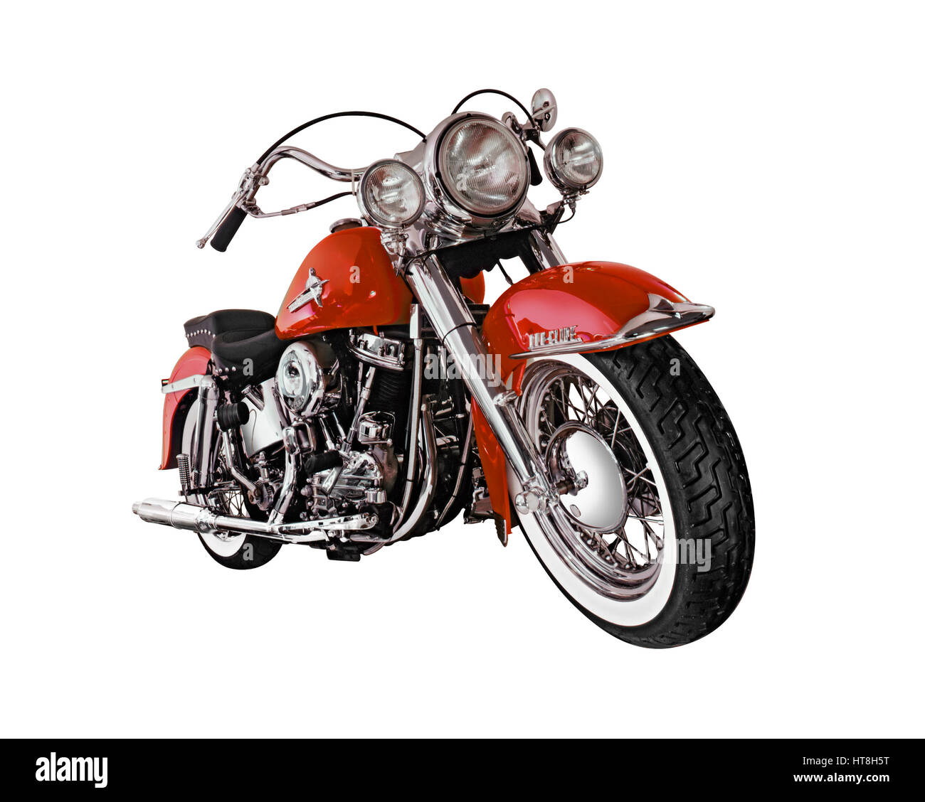 Rot Harley Davidson Motorrad Stockfoto