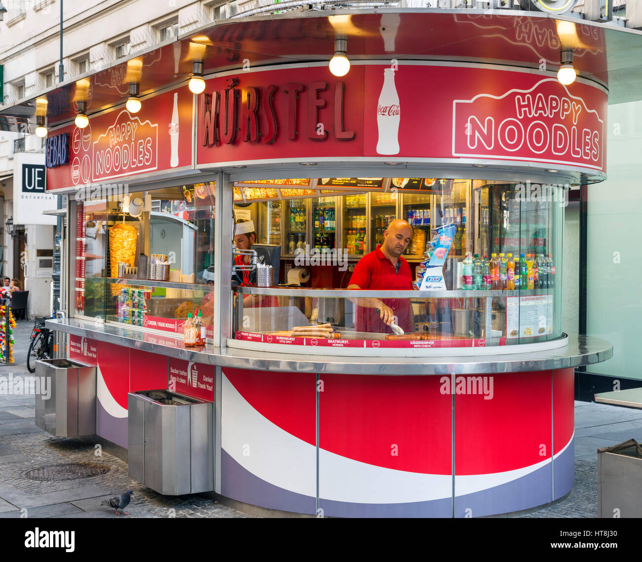 Wurstelstande (Hot-Dog-Stand), Wien, Österreich Stockfoto