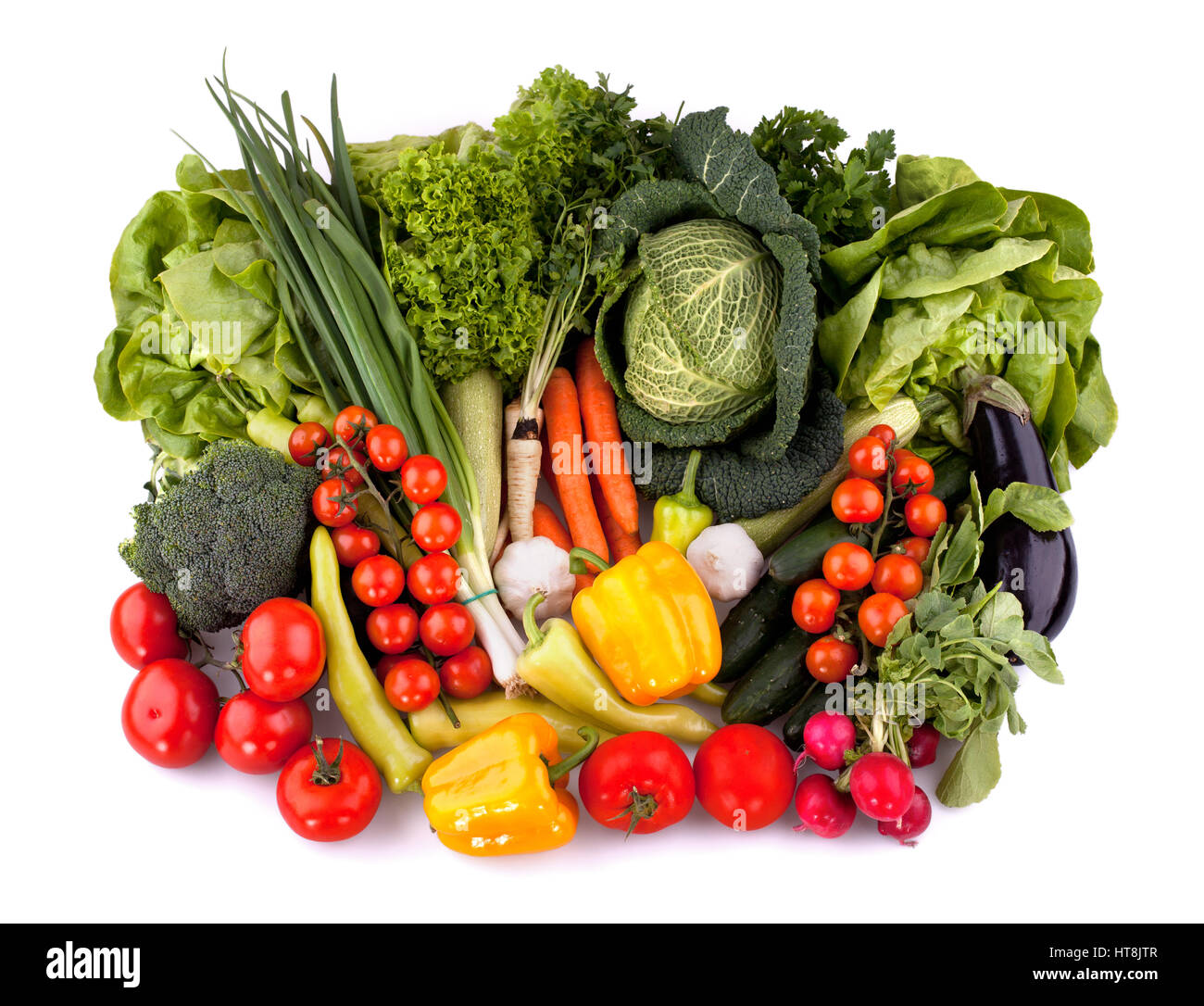 Ansicht von oben mit frischem Gemüse Stockfoto