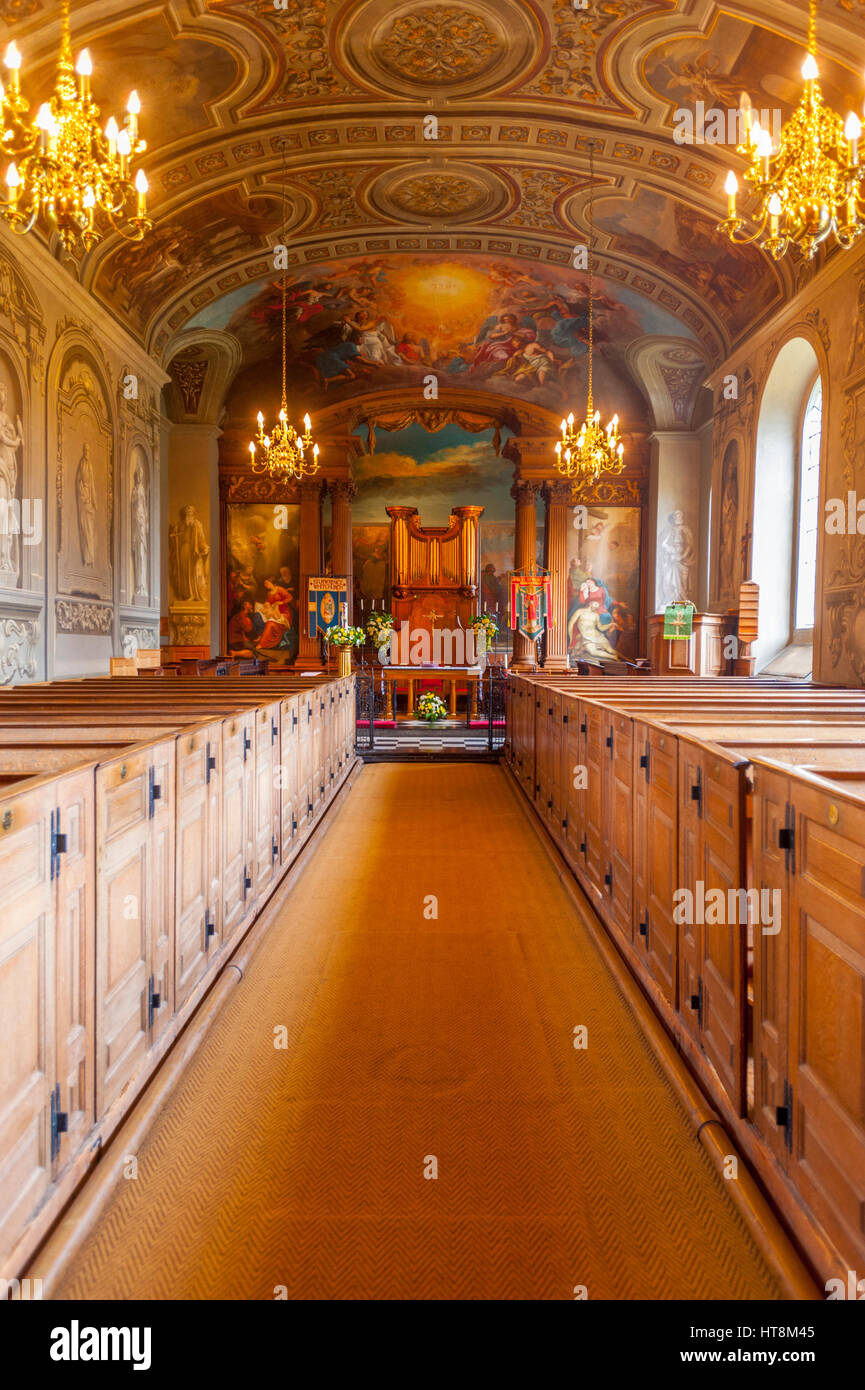 Das Innere der Kirche Saint Lawrence Whitchurch in kleinen Stanmore, Egge-Nord-London Stockfoto